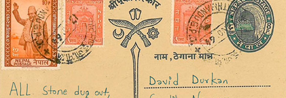 postcard to David Durkan from Nepal