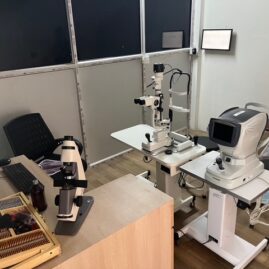 eye diagnosis room at tilganga eye hospital MP center